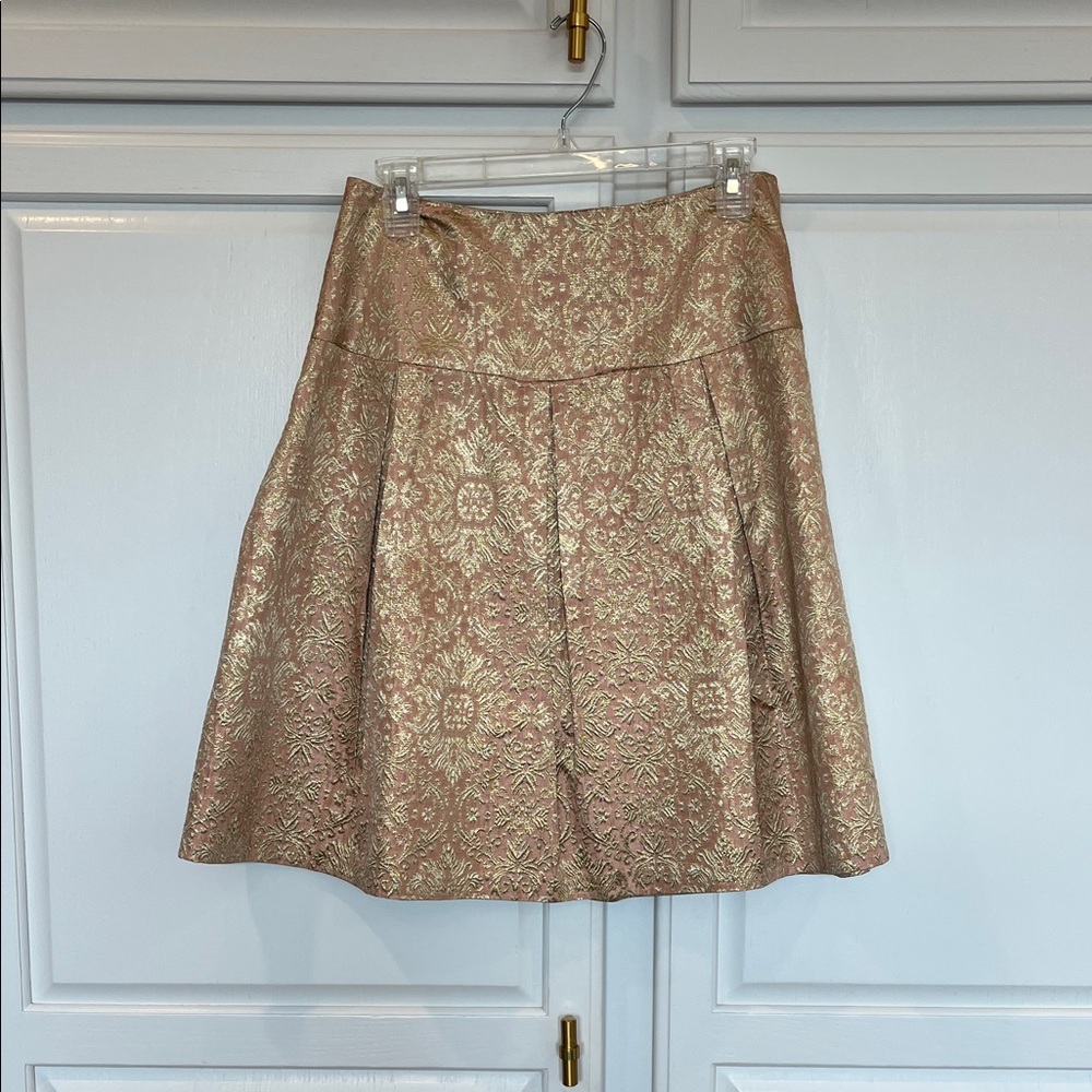 Elegant Gold Brocade Women's Skirt